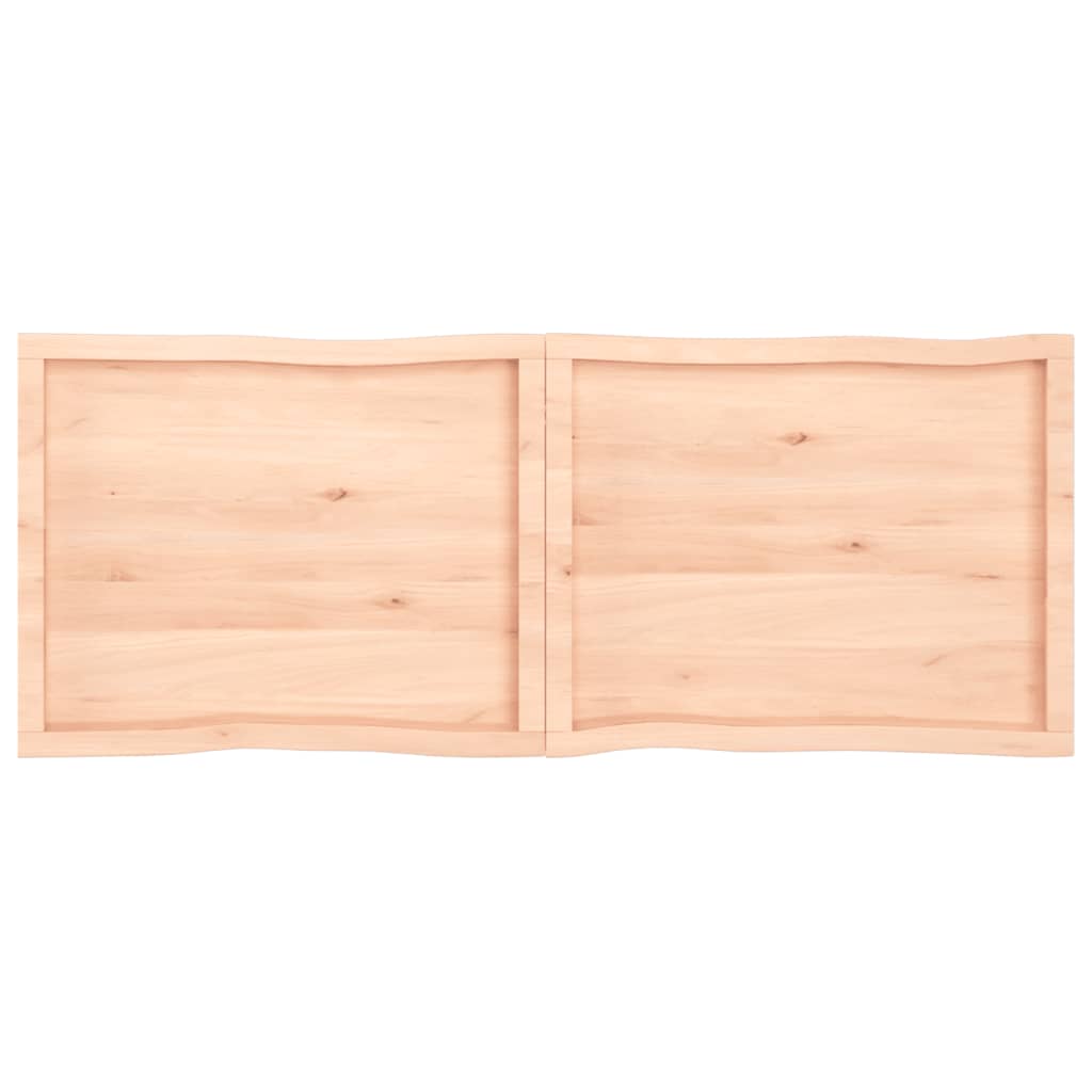 Tischplatte 160X60X4 Cm Massivholz Eiche Unbehandelt Baumkante Natur 160 x 60 x 4 cm - Fuer Daheim