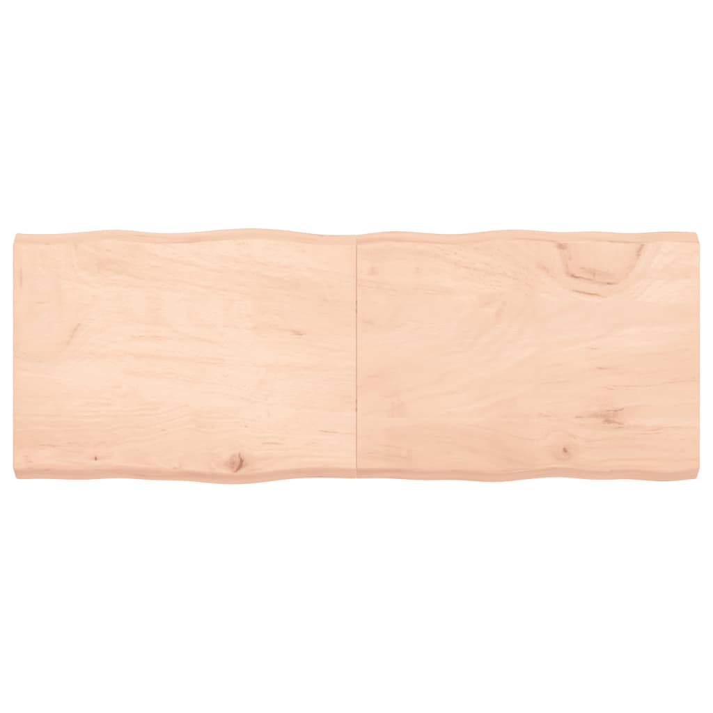 Tischplatte 160X60X6 Cm Massivholz Eiche Unbehandelt Baumkante Natur 160 x 60 x 6 cm - Fuer Daheim