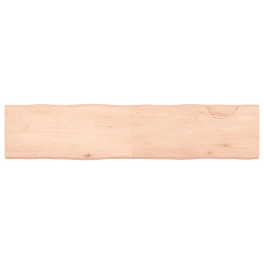 Tischplatte 180X40X4 Cm Massivholz Eiche Unbehandelt Baumkante Natur 180 x 40 x 4 cm - Fuer Daheim