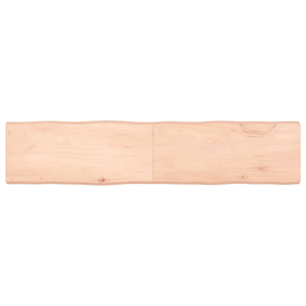 Tischplatte 180X40X6 Cm Massivholz Eiche Unbehandelt Baumkante Natur 180 x 40 x 6 cm - Fuer Daheim