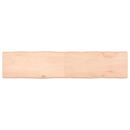 Tischplatte 180X40X6 Cm Massivholz Eiche Unbehandelt Baumkante Natur 180 x 40 x 6 cm - Fuer Daheim