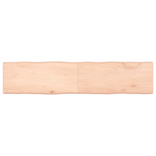 Tischplatte 180X40X6 Cm Massivholz Eiche Unbehandelt Baumkante Natur 180 x 40 x 6 cm - Fuer Daheim