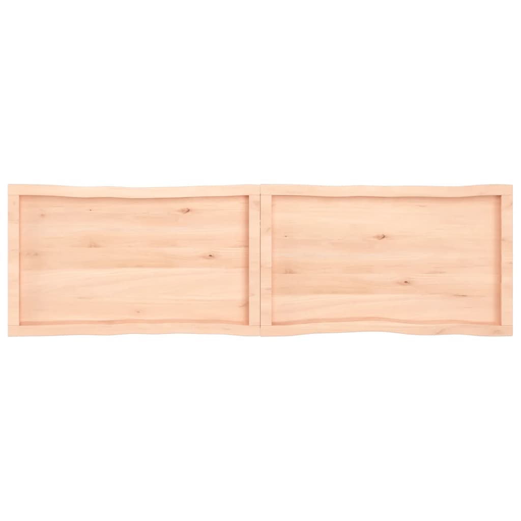 Tischplatte 180X50X6 Cm Massivholz Eiche Unbehandelt Baumkante Natur 180 x 50 x 6 cm - Fuer Daheim