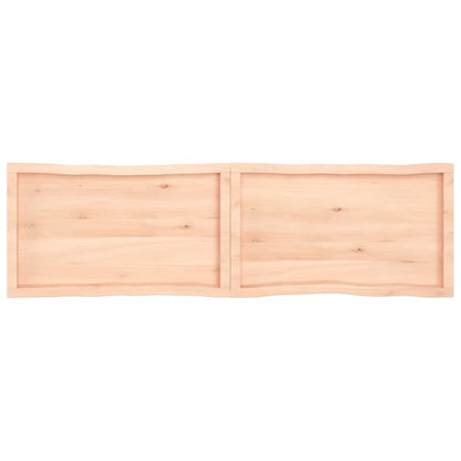 Tischplatte 180X50X6 Cm Massivholz Eiche Unbehandelt Baumkante Natur 180 x 50 x 6 cm - Fuer Daheim