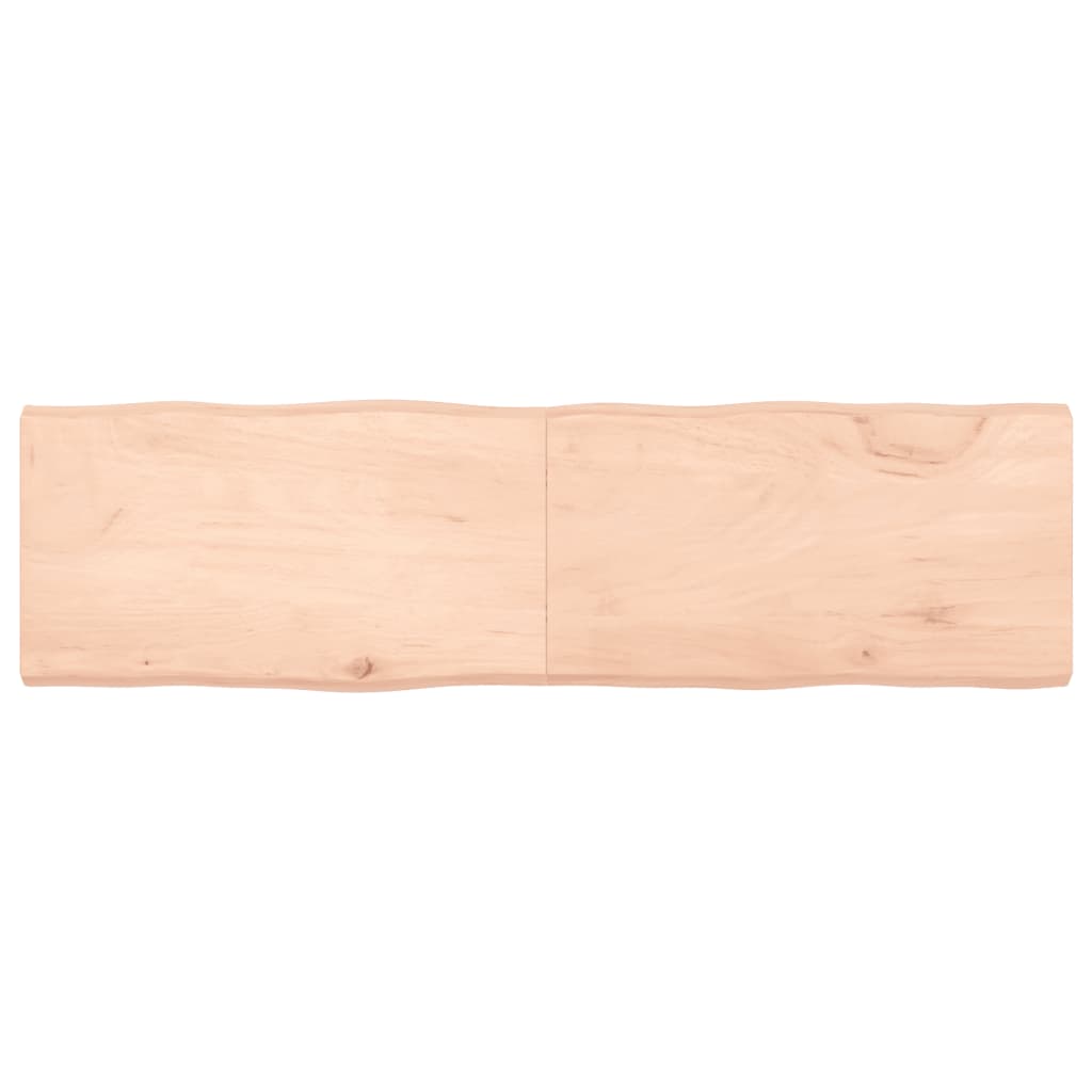 Tischplatte 180X50X6 Cm Massivholz Eiche Unbehandelt Baumkante Natur 180 x 50 x 6 cm - Fuer Daheim