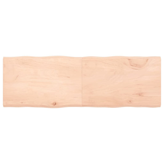 Tischplatte 180X60X4 Cm Massivholz Eiche Unbehandelt Baumkante Natur 180 x 60 x 4 cm - Fuer Daheim