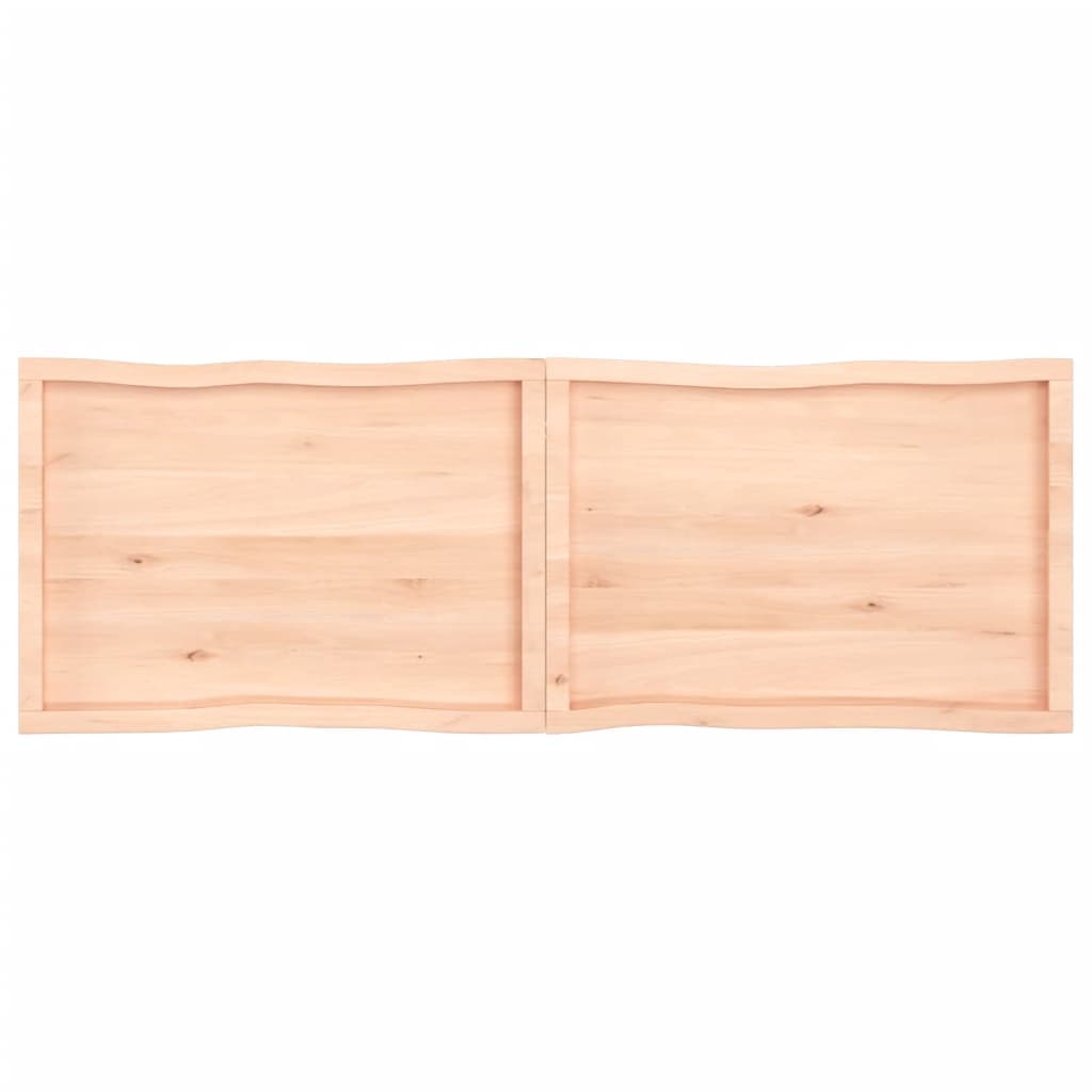 Tischplatte 180X60X6 Cm Massivholz Eiche Unbehandelt Baumkante Natur 180 x 60 x 6 cm - Fuer Daheim