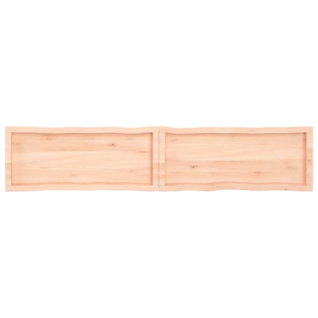 Tischplatte 200X40X4 Cm Massivholz Eiche Unbehandelt Baumkante Natur 200 x 40 x 4 cm - Fuer Daheim