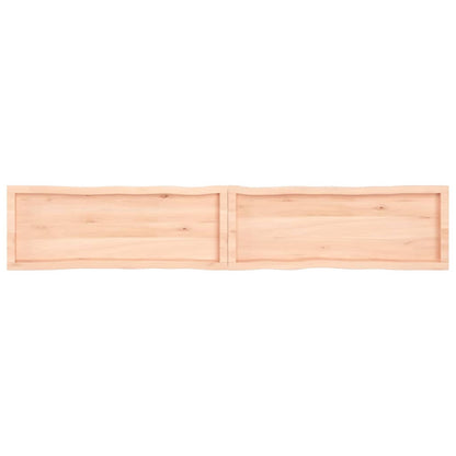 Tischplatte 220X40X4 Cm Massivholz Eiche Unbehandelt Baumkante Natur 220 x 40 x 4 cm - Fuer Daheim