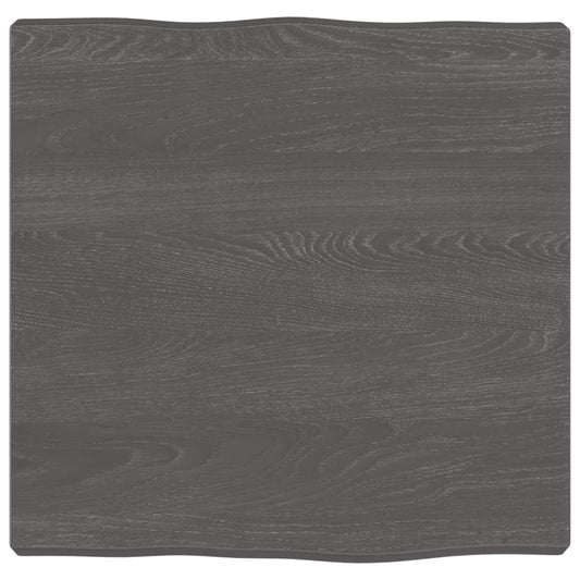 Tischplatte 40X40X4 Cm Massivholz Eiche Behandelt Baumkante Dunkelgrau 40 x 40 x 4 cm - Fuer Daheim