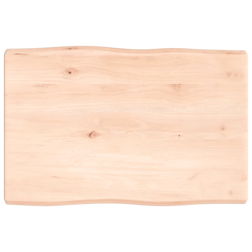 Tischplatte 60X40X4 Cm Massivholz Eiche Unbehandelt Baumkante Natur 60 x 40 x 4 cm - Fuer Daheim