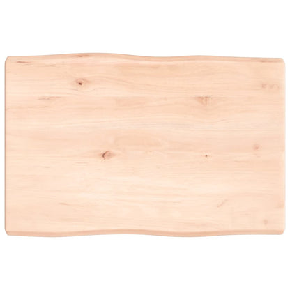 Tischplatte 60X40X4 Cm Massivholz Eiche Unbehandelt Baumkante Natur 60 x 40 x 4 cm - Fuer Daheim