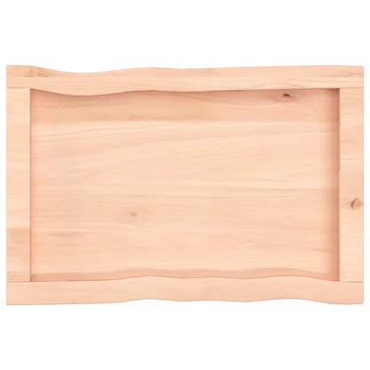 Tischplatte 60X40X4 Cm Massivholz Eiche Unbehandelt Baumkante Natur 60 x 40 x 4 cm - Fuer Daheim