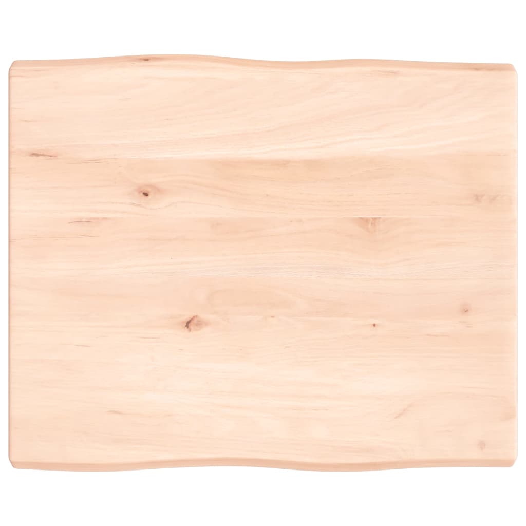 Tischplatte 60X50X4 Cm Massivholz Eiche Unbehandelt Baumkante Natur 60 x 50 x 4 cm - Fuer Daheim