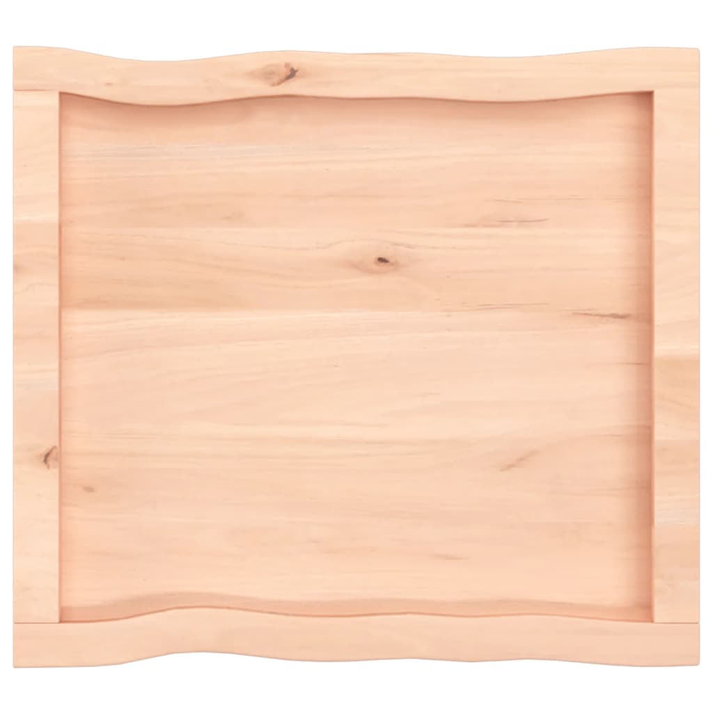 Tischplatte 60X50X4 Cm Massivholz Eiche Unbehandelt Baumkante Natur 60 x 50 x 4 cm - Fuer Daheim