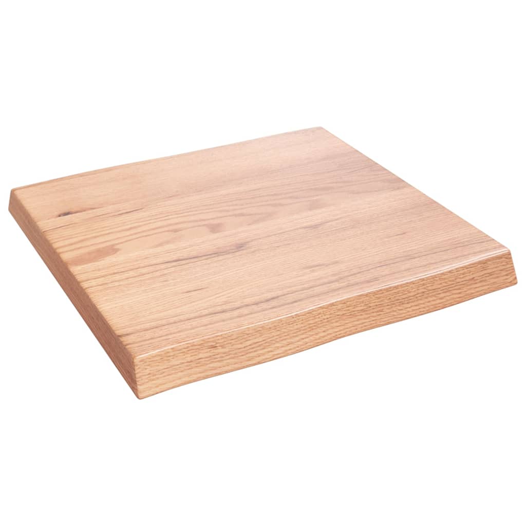 Tischplatte 60X60X6 Cm Massivholz Eiche Behandelt Baumkante Hellbraun 60 x 60 x 6 cm - Fuer Daheim