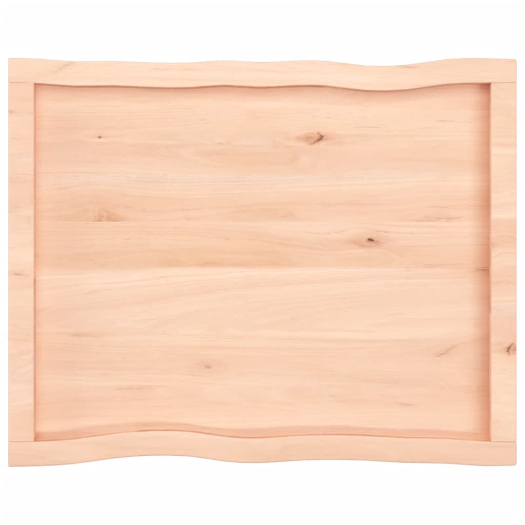 Tischplatte 80X60X4 Cm Massivholz Eiche Unbehandelt Baumkante Natur 80 x 60 x 4 cm - Fuer Daheim