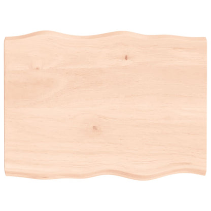 Tischplatte 80X60X4 Cm Massivholz Eiche Unbehandelt Baumkante Natur 80 x 60 x 4 cm - Fuer Daheim