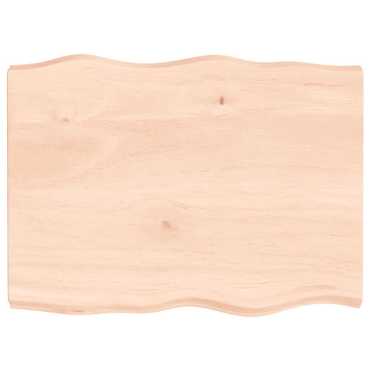 Tischplatte 80X60X6 Cm Massivholz Eiche Unbehandelt Baumkante Natur 80 x 60 x 6 cm - Fuer Daheim