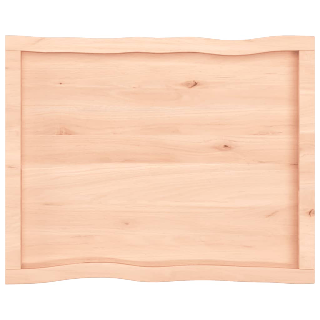 Tischplatte 80X60X6 Cm Massivholz Eiche Unbehandelt Baumkante Natur 80 x 60 x 6 cm - Fuer Daheim