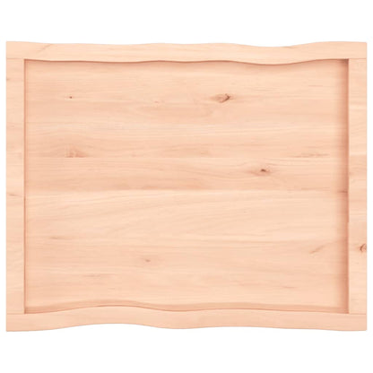 Tischplatte 80X60X6 Cm Massivholz Eiche Unbehandelt Baumkante Natur 80 x 60 x 6 cm - Fuer Daheim