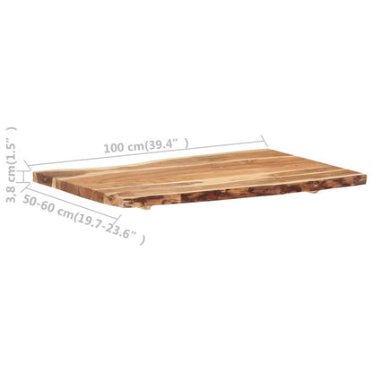 Tischplatte Massivholz Akazie 100X(50-60)X3,8 Cm 100 x 60 x 3.8 cm - Fuer Daheim