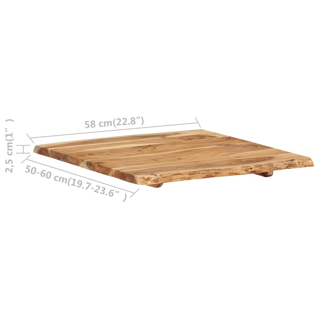 Tischplatte Massivholz Akazie 58X(50-60)X2,5 Cm 58 x 60 x 2.5 cm - Fuer Daheim