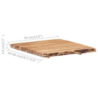 Tischplatte Massivholz Akazie 58X(50-60)X3,8 Cm 58 x 60 x 3.8 cm - Fuer Daheim