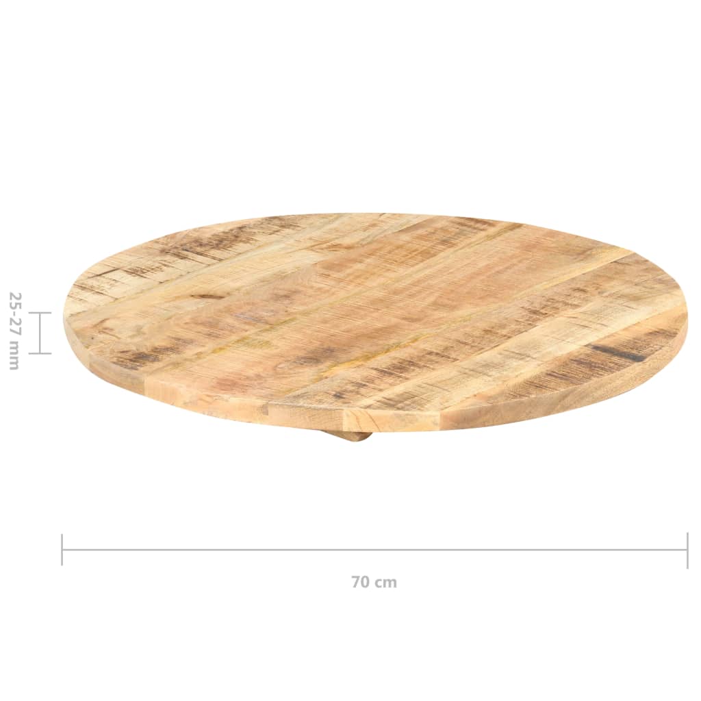 Tischplatte Massivholz Mango Rund 25-27 Mm 70 Cm 70 cm 25-27 mm massives Mangoholz - Fuer Daheim