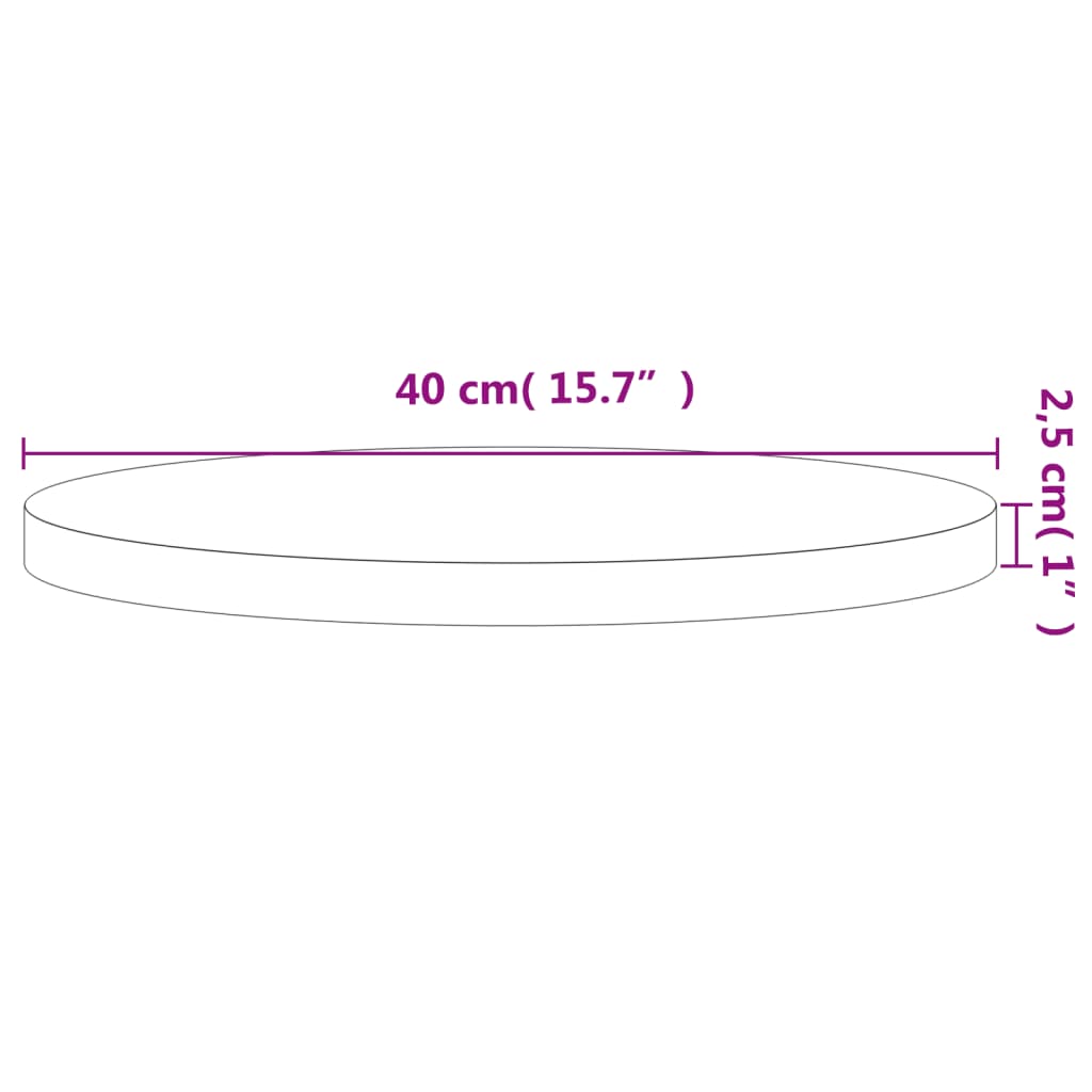 Tischplatte Ø40X2,5 Cm Rund Massivholz Buche Hellbraun 40 x 2.5 cm - Fuer Daheim