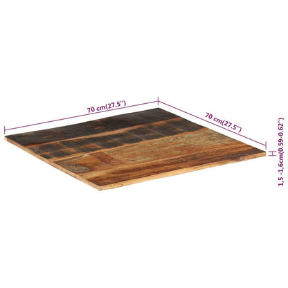 Tischplatte Quadratisch 70X70 Cm 15-16 Mm Altholz Massiv 70 x 70 cm 15-16 mm recyceltes Massivholz - Fuer Daheim