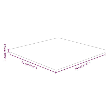 Tischplatte Quadratisch 70X70X2,5 Cm Eichenholz Unbehandelt Natur 70 x 70 x 2.5 cm - Fuer Daheim