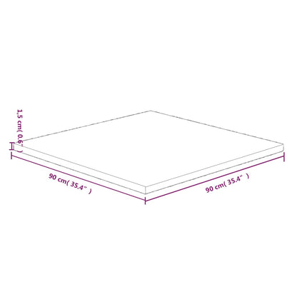 Tischplatte Quadratisch Dunkelbraun 90X90X1,5Cm Eiche Behandelt 90 x 90 x 1.5 cm - Fuer Daheim