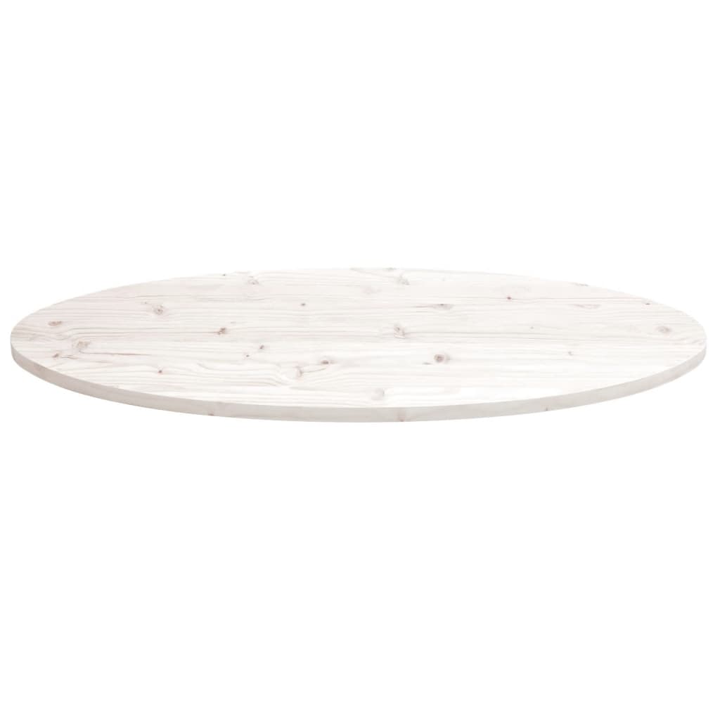 Tischplatte Weiß 100X50X2,5 Cm Massivholz Kiefer Oval 100 x 50 x 2.5 cm - Fuer Daheim