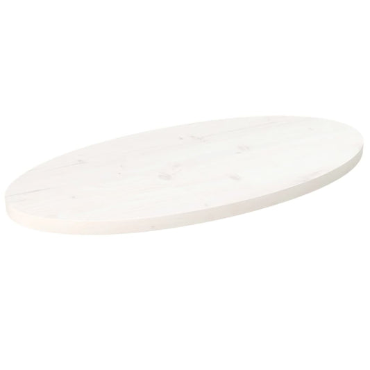 Tischplatte Weiß 60X30X2,5 Cm Massivholz Kiefer Oval 60 x 30 x 2.5 cm - Fuer Daheim