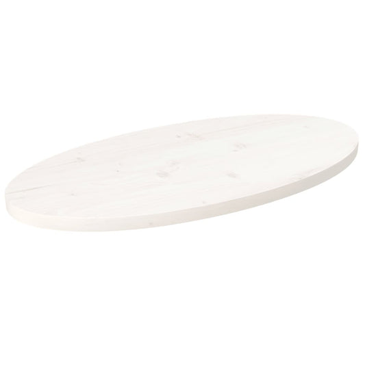 Tischplatte Weiß 70X35X2,5 Cm Massivholz Kiefer Oval 70 x 35 x 2.5 cm - Fuer Daheim