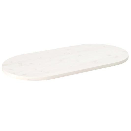 Tischplatte Weiß 90X45X2,5 Cm Massivholz Kiefer Oval 90 x 45 x 2.5 cm - Fuer Daheim