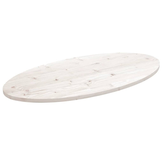 Tischplatte Weiß 90X45X2,5 Cm Massivholz Kiefer Oval 90 x 45 x 2.5 cm - Fuer Daheim