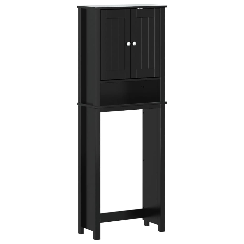 Toilettenschrank Berg Schwarz 60X27X164,5 Cm Massivholz - Fuer Daheim