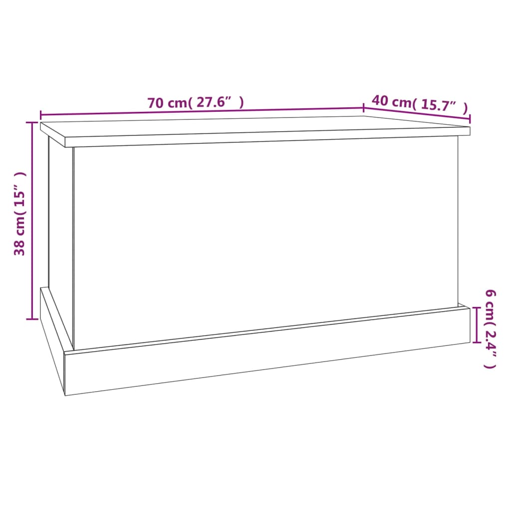 Truhe Sonoma-Eiche 70X40X38 Cm Holzwerkstoff Sonoma Eiche 70 x 40 x 38 cm - Fuer Daheim