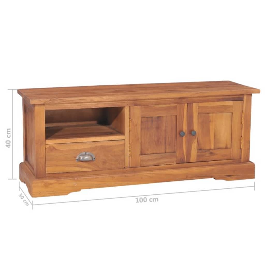 Tv-Schrank 100X30X40 Cm Massivholz Teak - Fuer Daheim