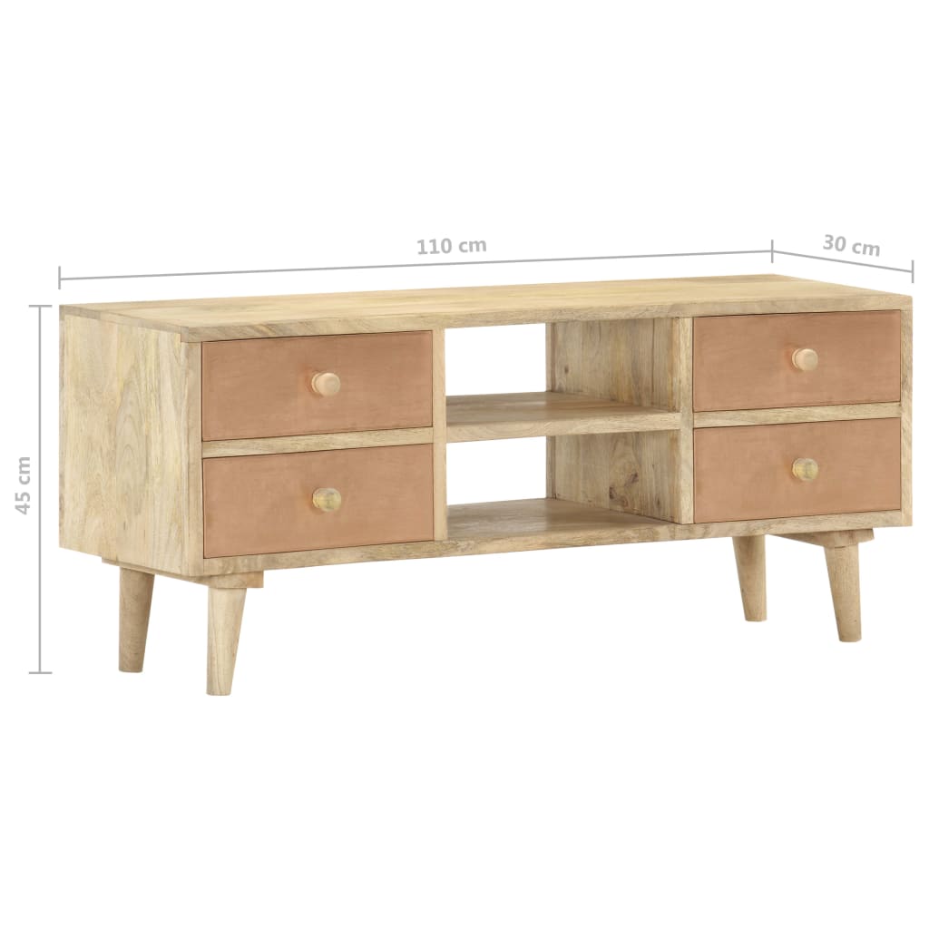 Tv-Schrank 110×30×45 Cm Mango Massivholz - Fuer Daheim