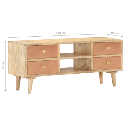 Tv-Schrank 110×30×45 Cm Mango Massivholz - Fuer Daheim