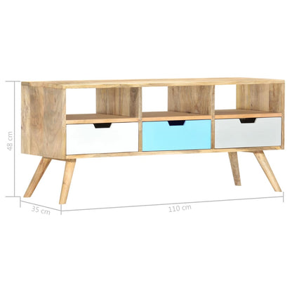 Tv-Schrank 110×35×48 Cm Massivholz Mango - Fuer Daheim