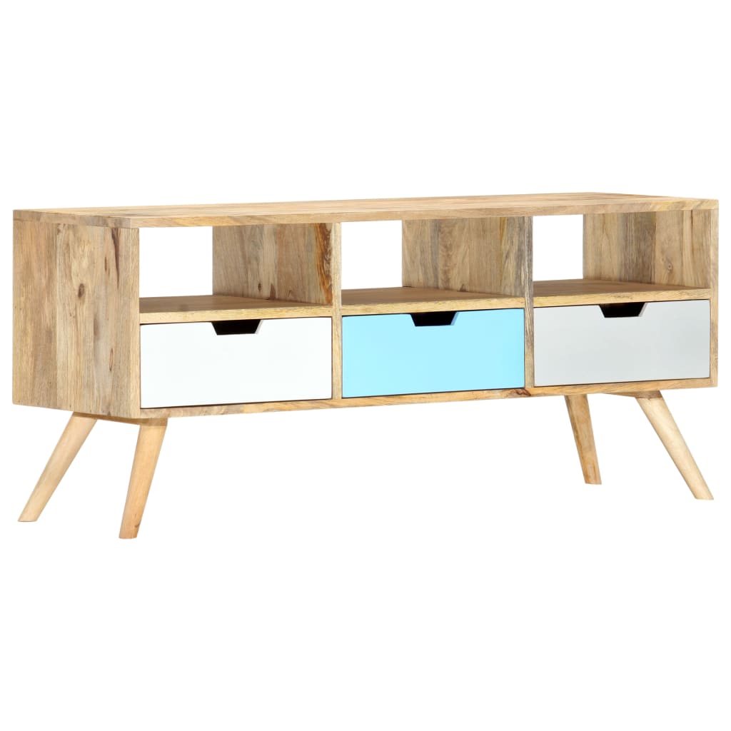 Tv-Schrank 110×35×48 Cm Massivholz Mango - Fuer Daheim