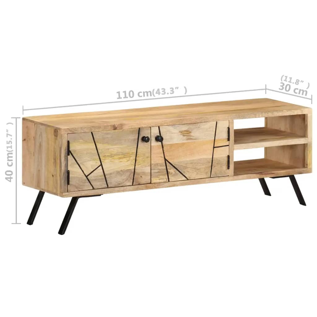 Tv-Schrank 110X30X40 Cm Mango Massivholz - Fuer Daheim