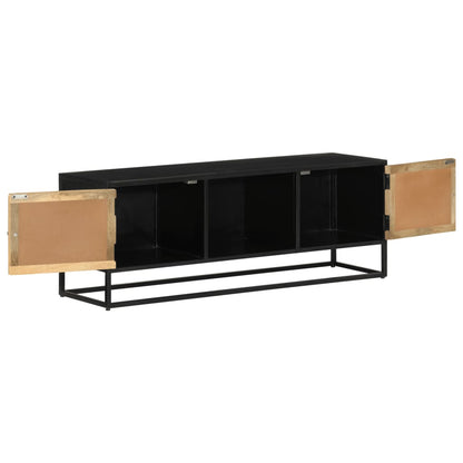 Tv-Schrank 110X30X40 Cm Massivholz Mango Und Eisen - Fuer Daheim