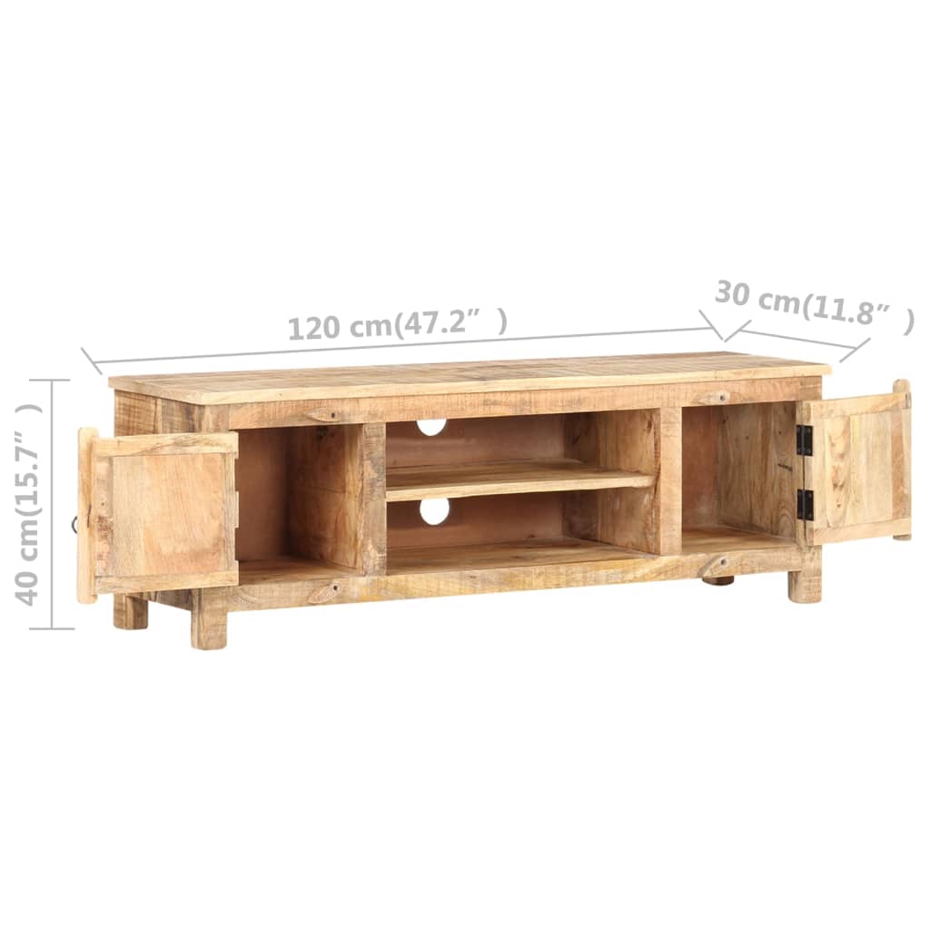 Tv-Schrank 120X30X40 Cm Raues Mangoholz - Fuer Daheim