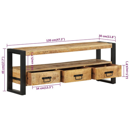 Tv-Schrank 120X30X45 Cm Massivholz Mango 120 x 30 x 45 cm massives Mangoholz - Fuer Daheim