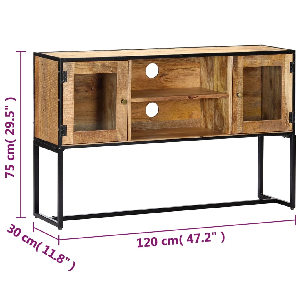 Tv-Schrank 120X30X75 Cm Altholz Massiv - Fuer Daheim